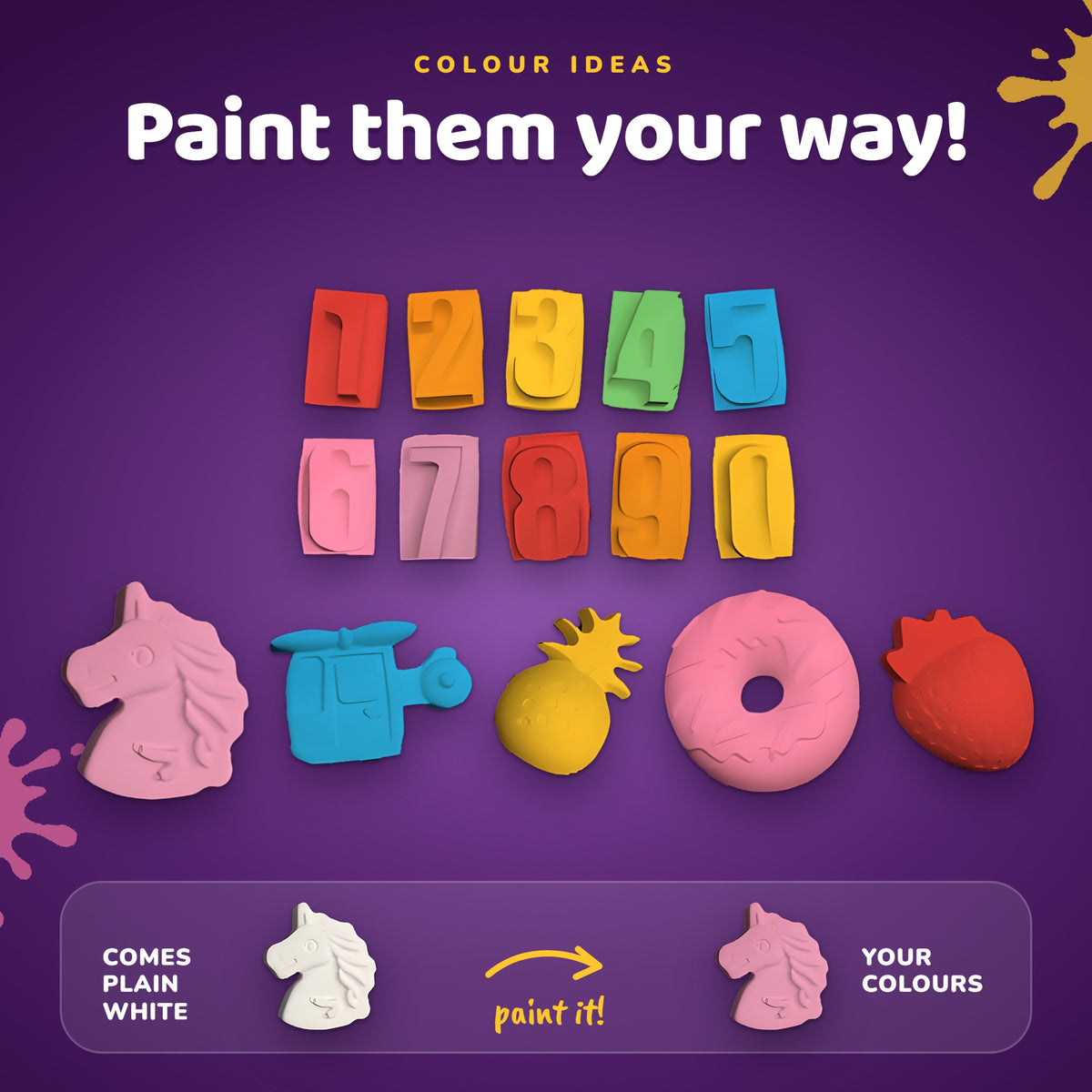 Mix DIY Painting Kit 2 | 29 Piece (15 Figures, 12 Painting Pots & 2 Brushes)