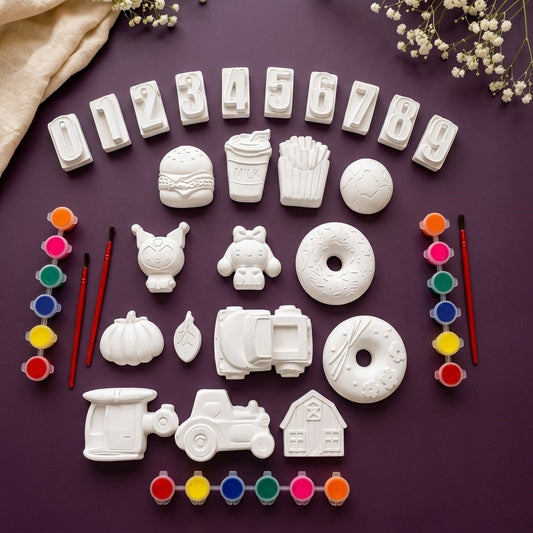45 Pieces (24 Figures, 18 Colour pots & 3 Brushes) Huge Mix DIY Painting Kit